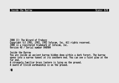 Zork 2 The Wizard of Frobozz